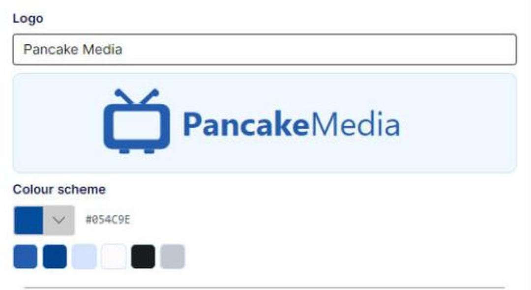 The profile in Pancake App – a logo from the list and one colour