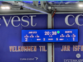Scoreboard at the Jar Isforum ice rink